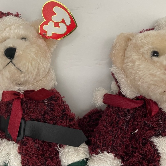 TY Attic Treasures Plush Christmas Santa + Mrs Santa Bear Jointed Stuffed Animal - Picture 3 of 6